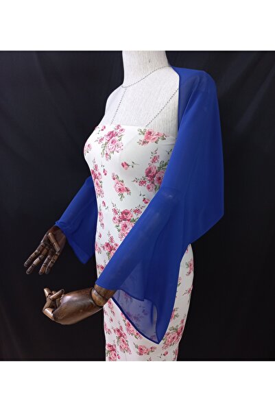 Qrsln Μπλε σάλι με μανίκια από σιφόν Amylee Saks