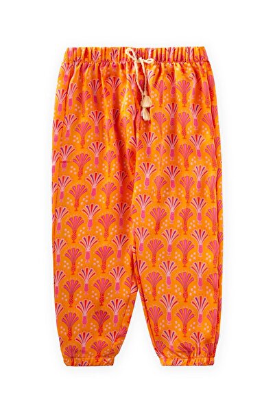 Cigit Desenli Viskon Şalvar 2-10 Yaş Turuncu