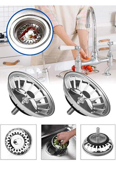 BİTERSE Çöpmak Paslanmaz Çelik Sifon Süzgeci 8 Cm Lavabo Evye Süzgeci Lavabo Gider Süzgeci