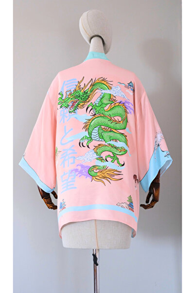 Atelier Nui Pink Dragon Kimono / Powder Pink Dragon Kimono / m
