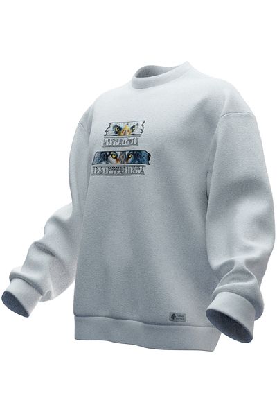 TURAN TACTICS EAGLE WOLF PRINT OVERSIZE SWEATSHIRT (UNISEX)