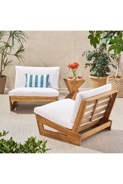 zerkaconcept Conforlove Bahçe Balkon Masif Kayın Ahşap Koltuk 1 Adet Tekli Ko...