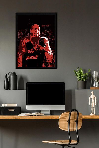 Saturn Tablou înrămat Daredevil - Poster de desene animate Marvel
