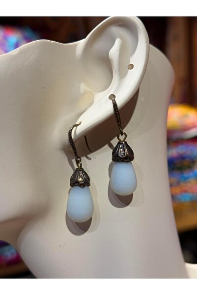 Miss Boheme إسقاط أقراط الأحجار الكريمة الطبيعية Opalite