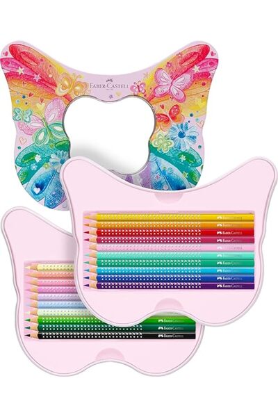 Faber Castell Sparkle 20'li Boya Kalemi Kelebek Teneke Kutu / 201971