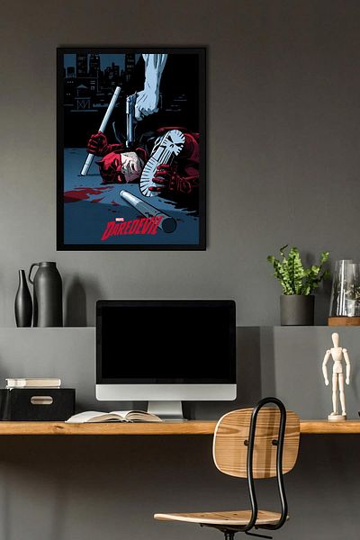 Saturn Tablou înrămat Daredevil - Poster de desene animate Marvel