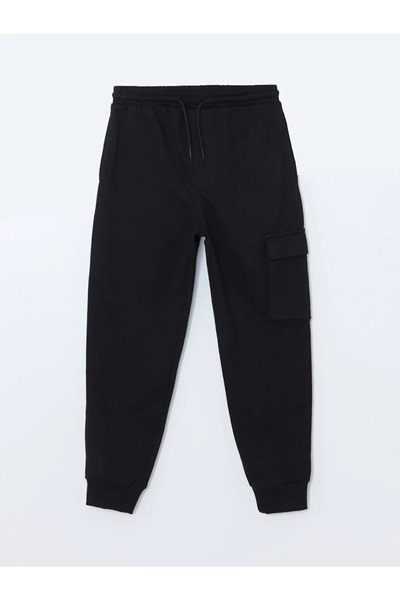 LC Waikiki LCW Kids Μαύρο ελαστικό ανδρικό παιδικό παντελόνι Cargo