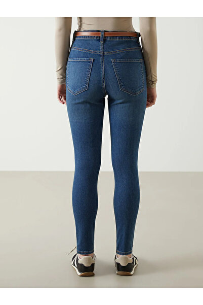 LC Waikiki LCW Jeans İndigo Beli Kemerli Jüpiter Süper Skinny Fit Jean Pantolon