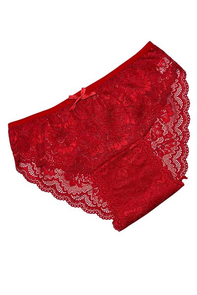 Gizli Butik Women's Full Lace Bato Panties Red