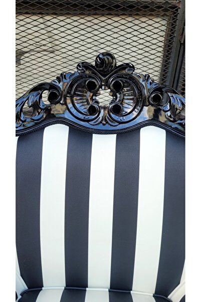 3A Mobilya 3A MOBİLYA BLACK & WHİTE OYMALI BERJER