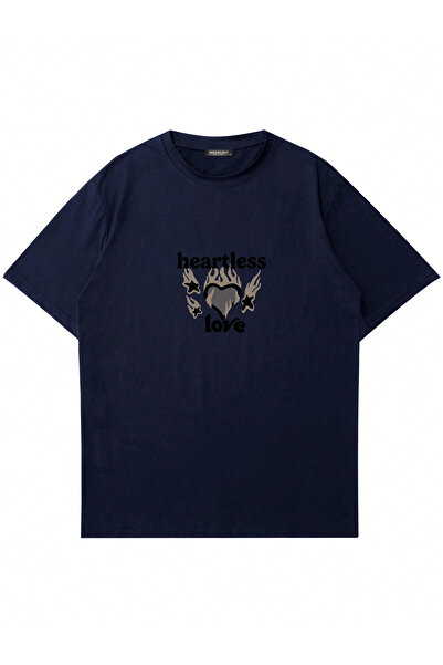 Mad&Calf Ženska bezdušna ljubav Štampano okrugla kragna Oversize kroj majica