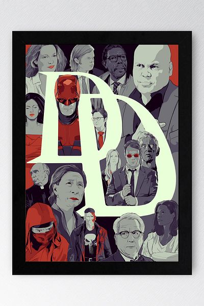 Saturn Tablou înrămat Daredevil - Poster de desene animate Marvel