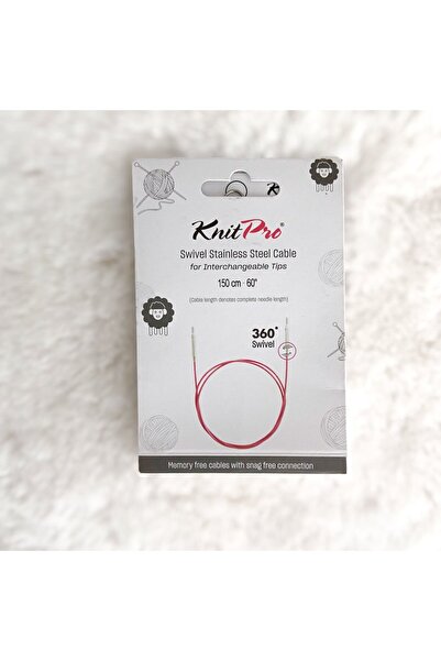 KnitPro Mor Misina Kablo Paslanmaz Çelik (360° dönen) 150 cm