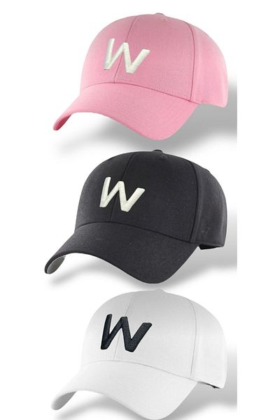 w white stars sports & wear Αθλητικό καπέλο Unisex Σετ 3 τεμαχίων Ρυθμιζόμενο σετ καπέλων με Velcro στην πλάτη