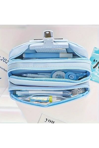 GlassySKY Cutie pentru creion de mare capacitate Suport pentru pix Material școlar Organizator pentru cosmetice și cadou de papetărie