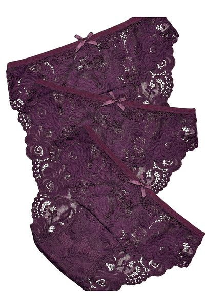 Gizli Butik Set de chiloți Bato din dantelă pentru femei violet din 3 piese