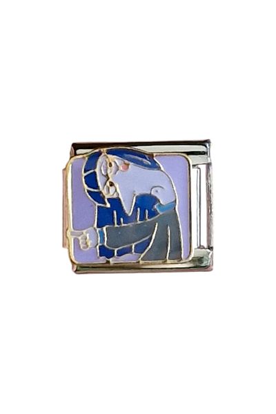 RoseCo00 Italian Steel Reverse Face Bracelet Charm
