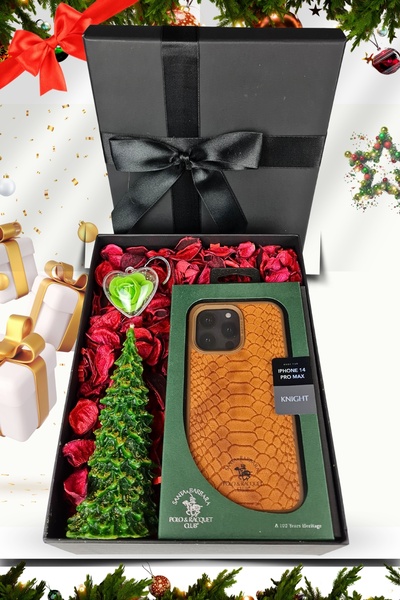 MN6 Santa Barbara Polo Knight-Hediye Seti/iphone 14 Pro Max Deri Kılıf-Yılbaş...