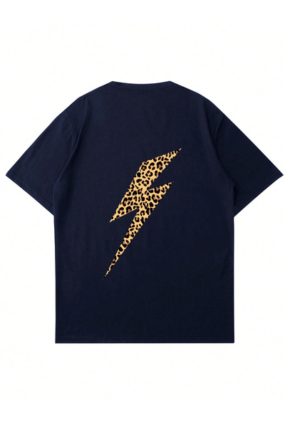 Mad&Calf Women's Thunder Printed Crew Neck Oversize Tshirt