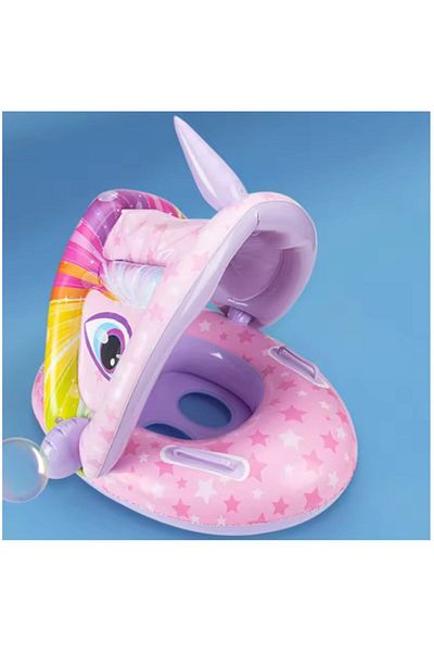 MİLKYADATOYS Gergedan Shape Baby Float Baby Swim Badge with Sunny Closures Opened Gergedan Purple