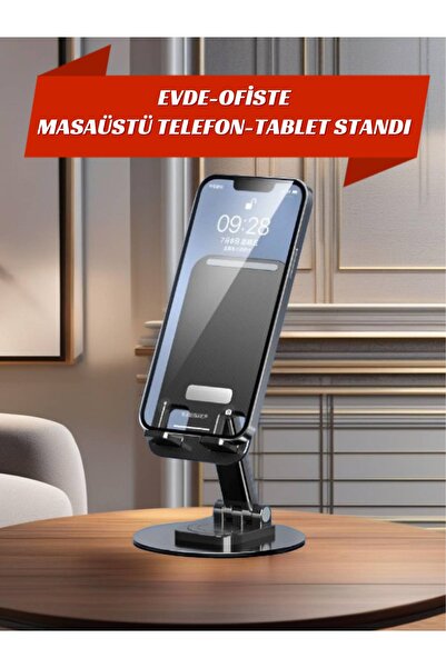 MEDUSHOP Kendi Etrafında 360° Dönebilen, Metal Katlanabilir, Tablet - Telefon...