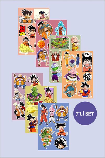 Piksel Grafik Σετ αυτοκόλλητα Dragon Ball 7 - 10x15 cm 7 τμχ