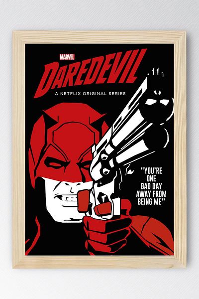 Saturn Tablou înrămat Daredevil - Poster de desene animate Marvel