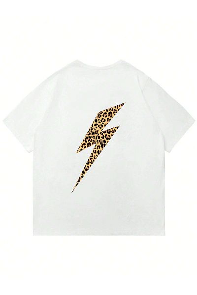 Mad&Calf Γυναικείο μπλουζάκι με στάμπα Thunder Crew Neck Oversize