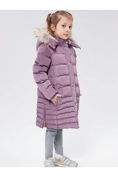 Zekids Girl's Hooded Fur Long Thick Coat