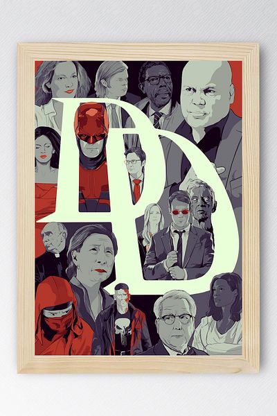 Saturn Tablou înrămat Daredevil - Poster de desene animate Marvel