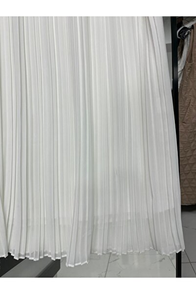 Zeynep Butik Efraze Pleated Chiffon Lined Skirt 415 1636