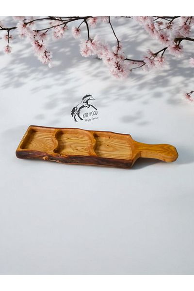 Krb Ahsap Cookie Plate, Breakfast Plate, Handmade Wooden Presenter, Cheese Board, Serving Plate