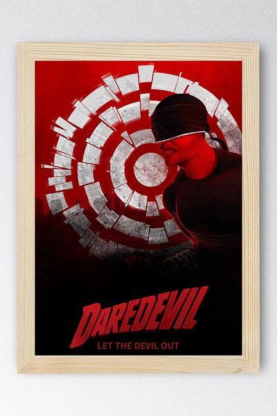 Saturn Tablou înrămat Daredevil - Poster de desene animate Marvel