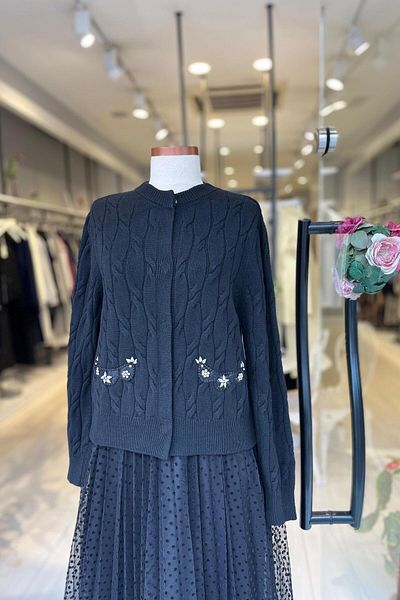 Unıquemode UW 251043   TRICO CARDIGAN DETALIAT DENTELA UNIC