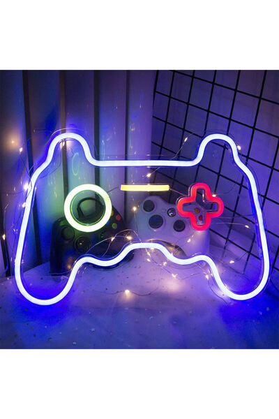 Primo Plus Neon Signs LED Gamepad Shaped Lights Wall Decor Multicolour 27.5 x 41cm