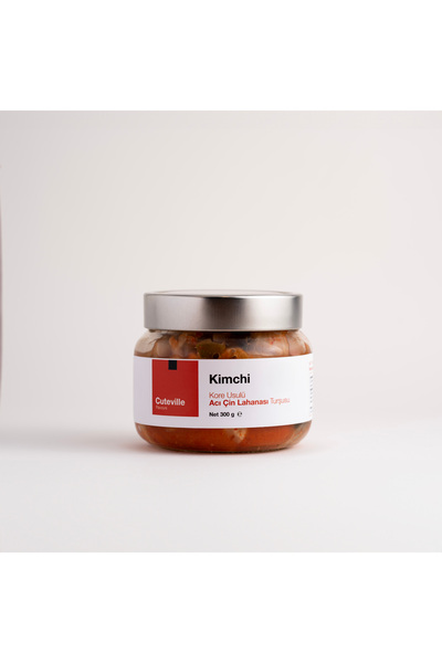Cuteville Flavours Kore Usulü Kimchi – Fermente Çok Acı Çin Lahanası Turşusu (300G, PROBİYOTİK IÇERİKLİ, KATKISIZ)