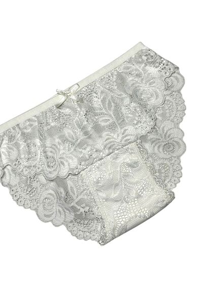 Gizli Butik Ecru Γυναικείο Δαντελένιο Σετ 6 τεμαχίων Bato