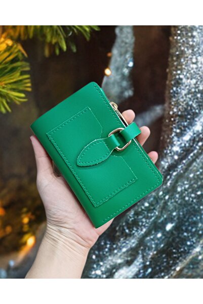 KY Women's Wallet Green Card Holder Gold Accessory Medium Size