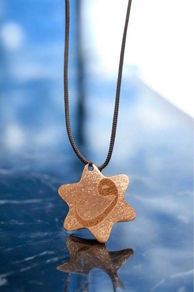 yerlikaya bakır Vav Letter Pure Copper Necklace