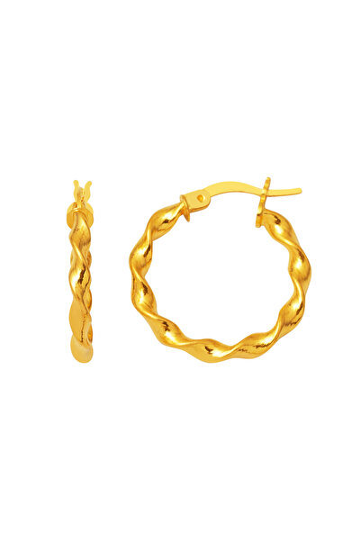 Bilezikci 22 Ayar Modern Burgulu Halka Altın Küpe