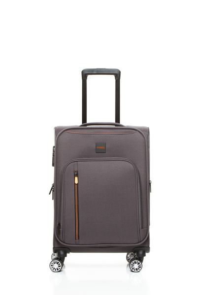 Fossil 032 Küçük Boy  (Kabin) Ultra Light Hafif Lüx Kumaş Tekerlekli Valiz GRİ