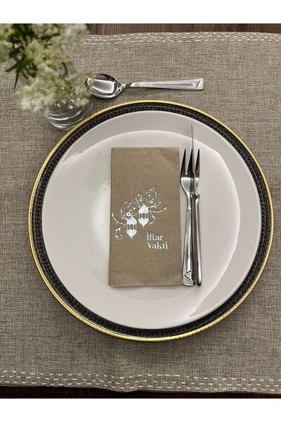 kidspartim مناديل النادل الفضية المطلية بالكرافت 16 قطعة