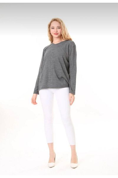 MaviMoure Women's V-Neck Patterned Knitwear Sweater