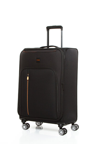Fossil 032 Orta Boy Ultra Light Hafif Lüx Kumaş Tekerlekli Valiz SİYAH