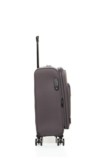 Fossil 032 Küçük Boy  (Kabin) Ultra Light Hafif Lüx Kumaş Tekerlekli Valiz GRİ