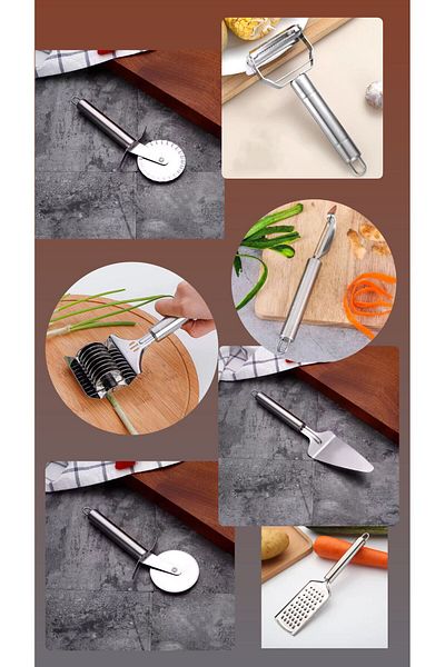 Ulus Home 7 Pieces Practical Kitchen Utensils; Economical Modern Dowry Set