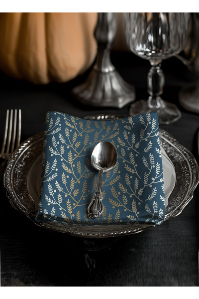 ARS DT Mavi Deseni 6 Parça Amerikan Servis Sunum Peçetesi
