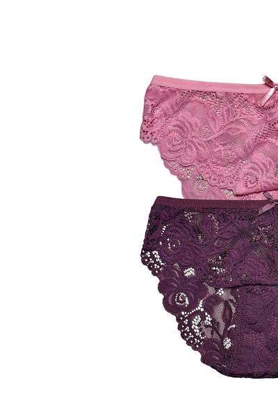 Gizli Butik Μωβ Ροζ Σετ 2 γυναικεία δαντελωτά εσώρουχα Bato
