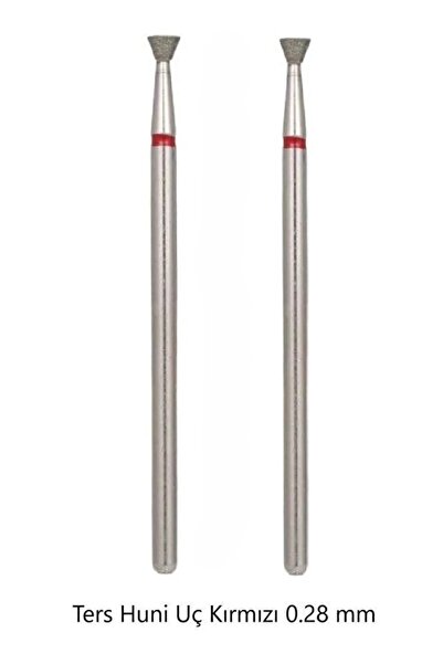 Mimlo 2'li Elmas Freze Ucu Törpü Makinesi Uç Çeşitleri - Ters Koni Kırmızı 2....