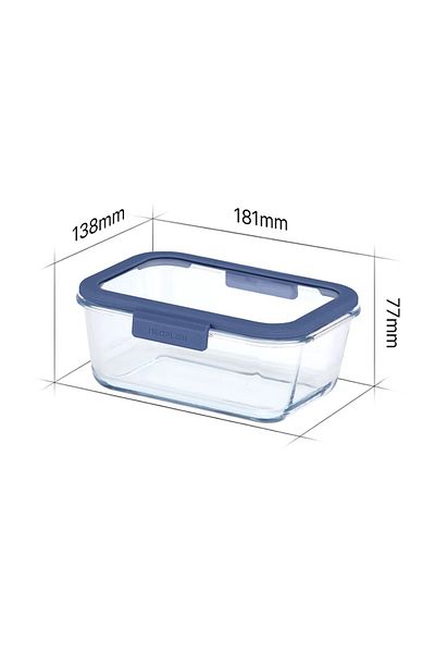 Prima Nova Fika Glace Glass Storage Container 800ml Blue